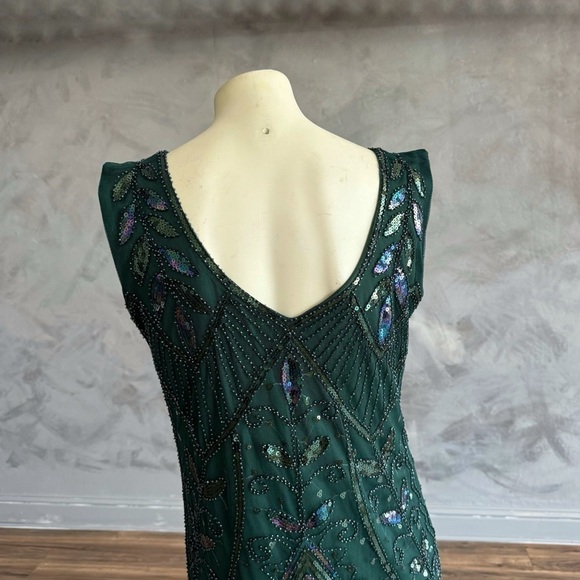 Metme 1920s Flapper Dress Sequins Art Deco Fringed Sleeveless Gatsby Size L - Picture 4 of 9